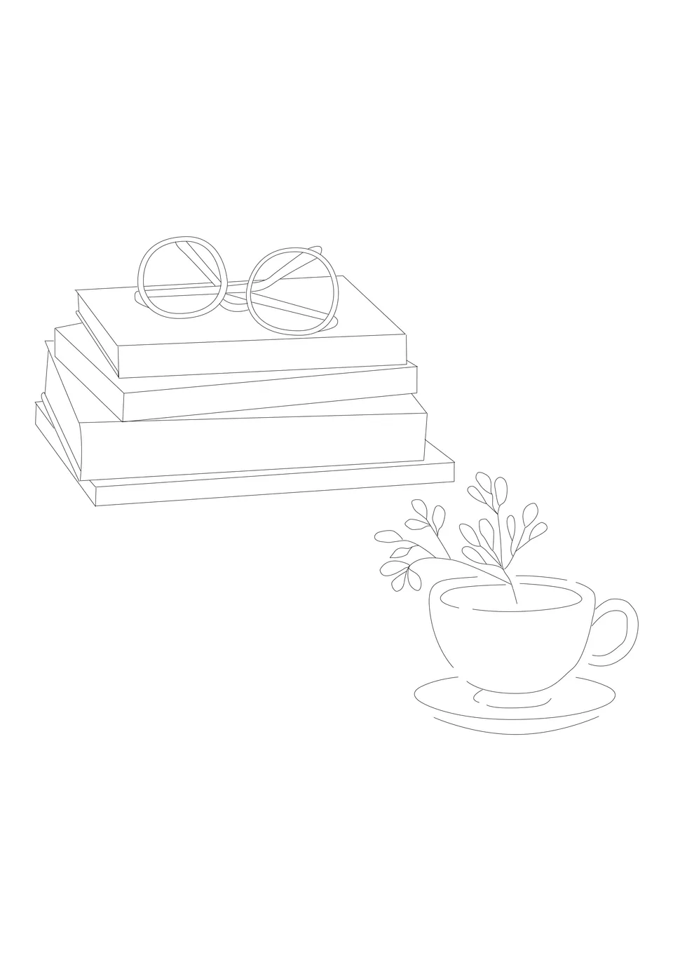 Studio Madame : architecte d’intérieur, Paris et Montmorency
Prestation : workshop
Dessin illustrant des livres, une paire de lunettes et un thé.